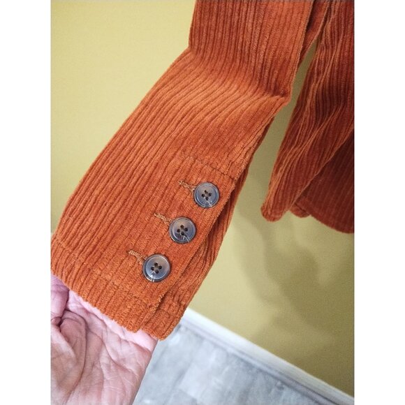 Cabi Double-Breasted Fitted Brown Soft Thick Corduroy Jacket M Boho Academic - Picture 7 of 7